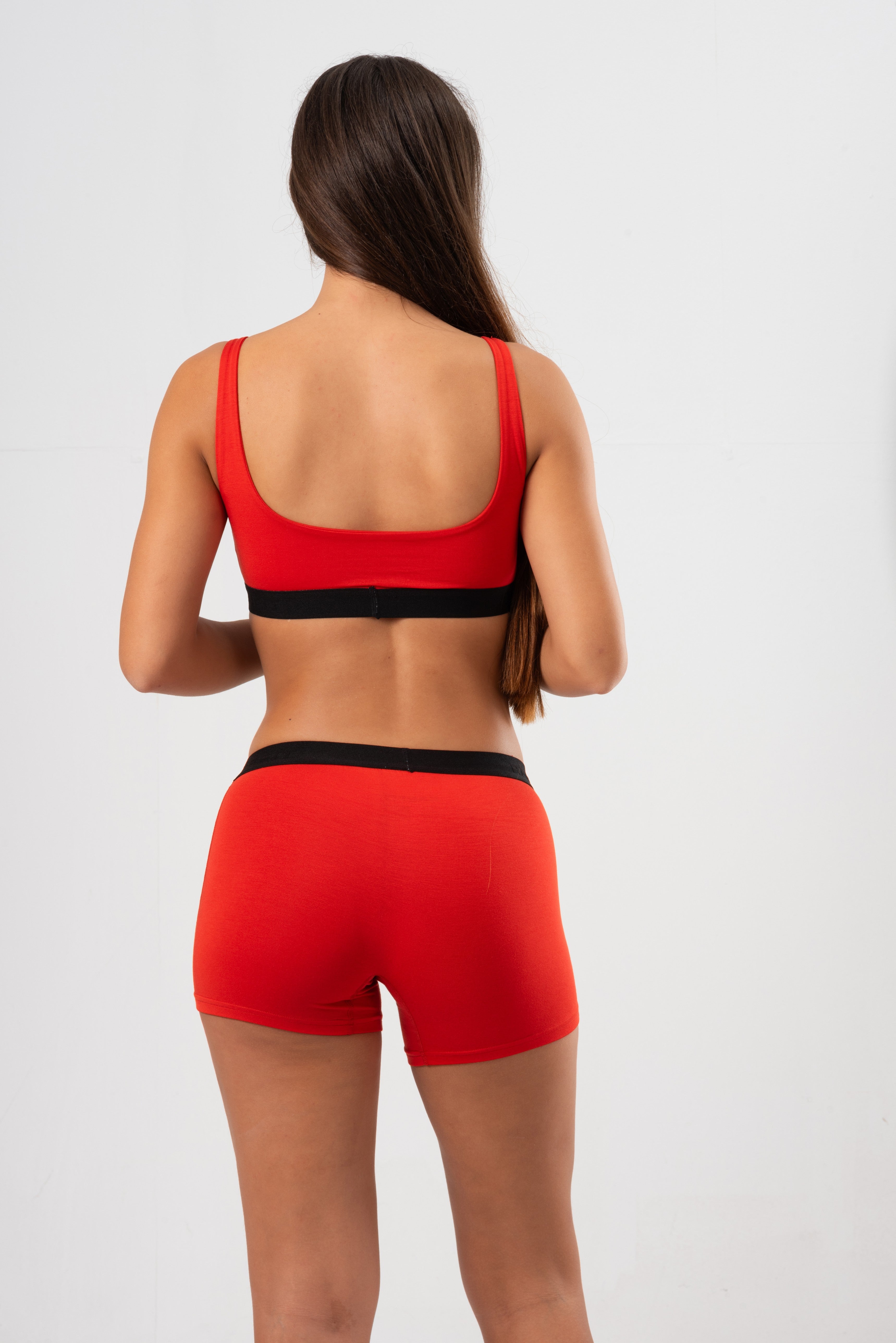 Micro Modal - Boyshort Love Red