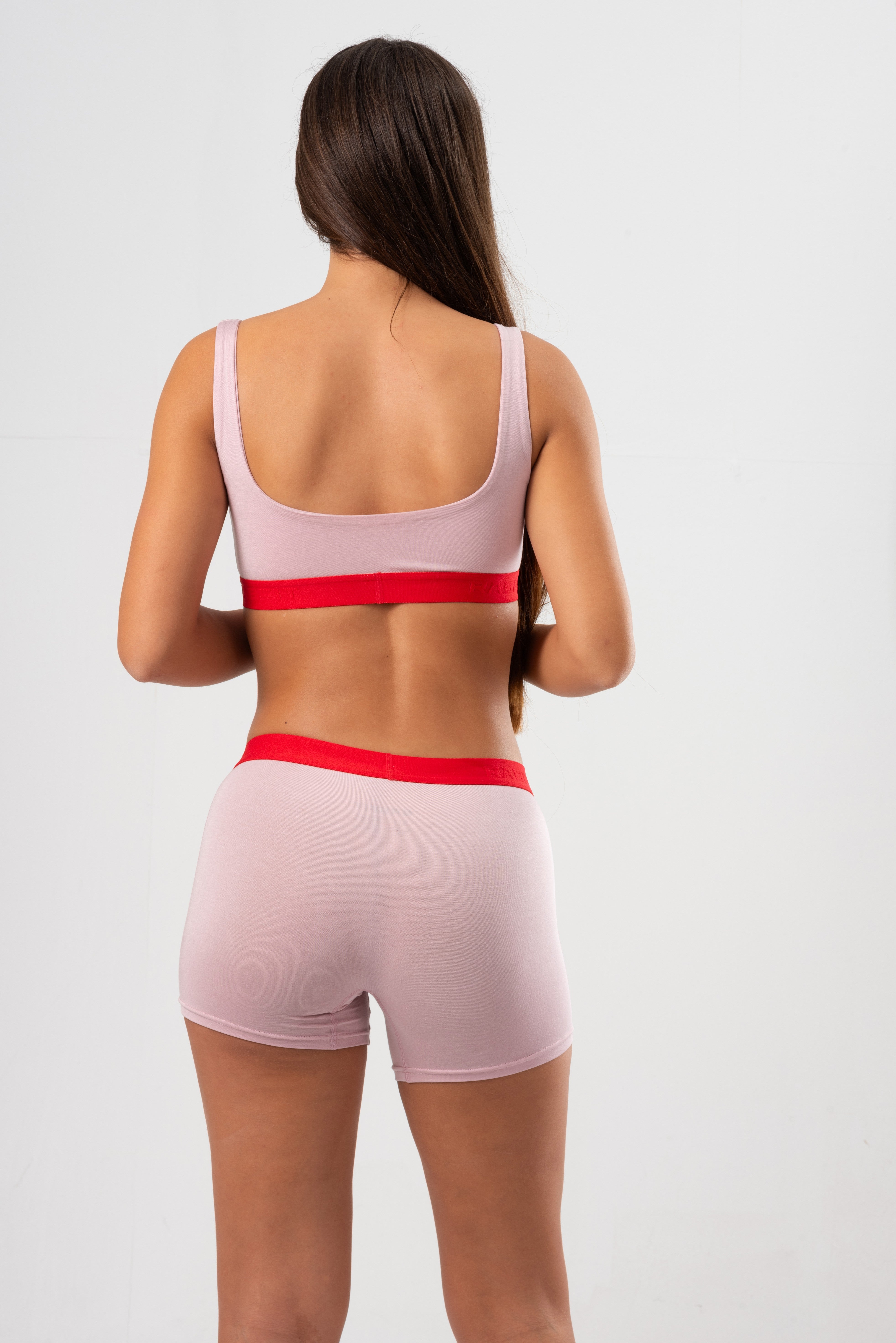 Micro Modal - Boyshort Powder Pink Red