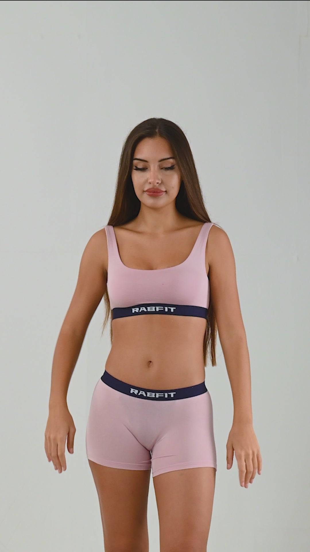 Load video: Micro Modal - Boyshort Powder Pink Navy