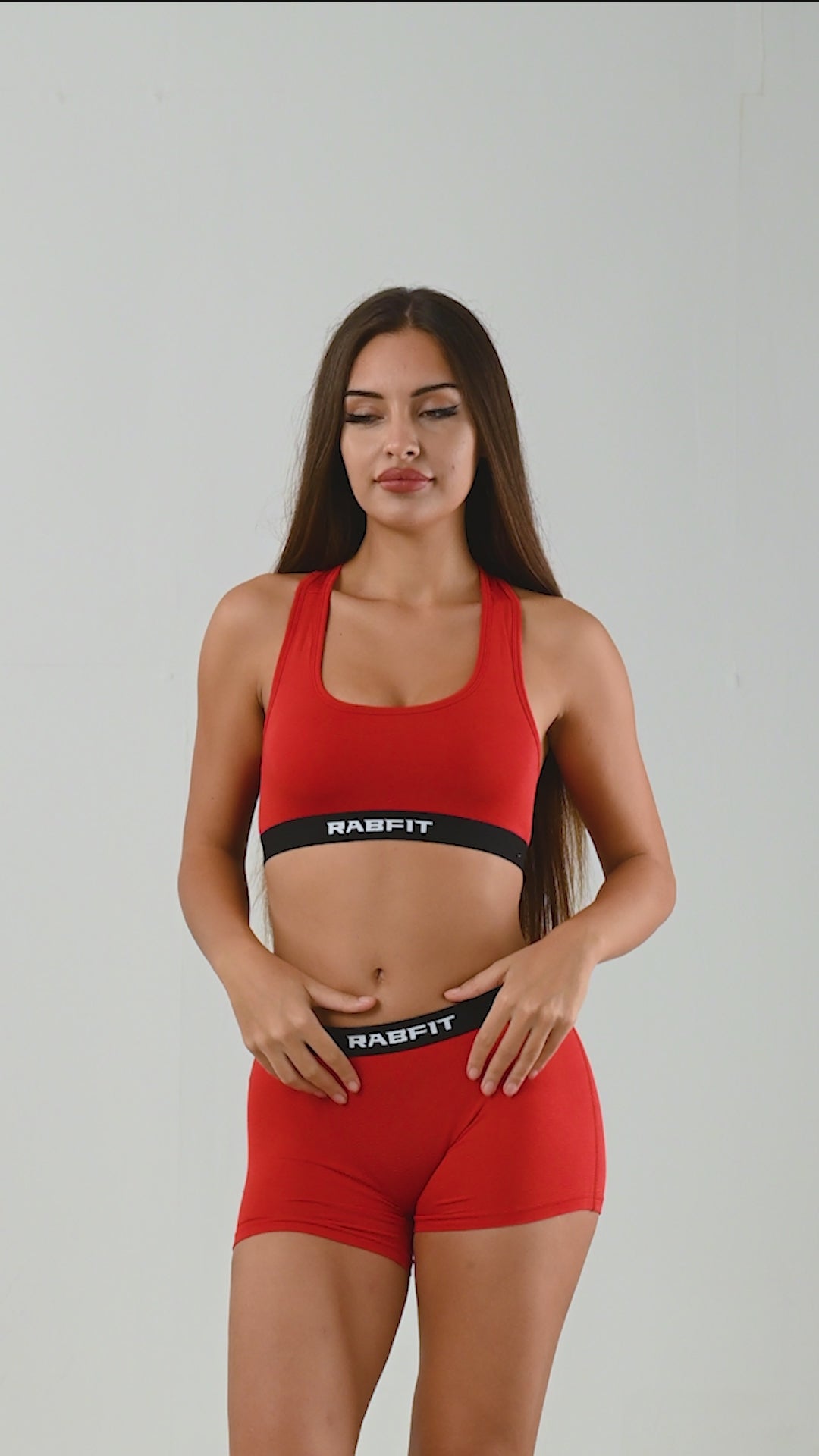 Load video: Micro Modal - Sport Bralette Love Red
