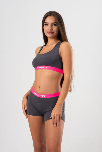 Micro Modal - Sport Bralette Shadow Grey Pink
