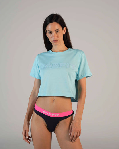 Cotton - Tee Crop Print Blue