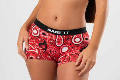 Micro Modal - Boyshort Paisley Red
