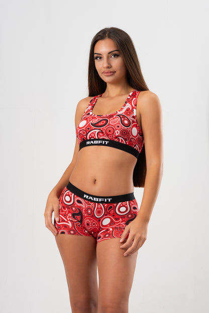 Micro Modal - Boyshort Paisley Red
