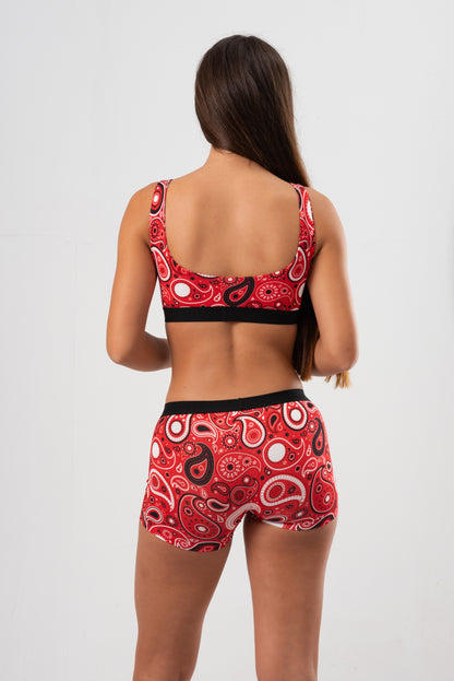 Micro Modal - U Bralette Paisley Red