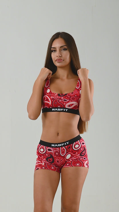 Micro Modal - Boyshort Paisley Red
